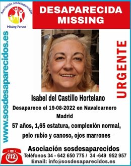 Buscan a una mujer de 57 años con Alzheimer y que se encuentra desaparecida desde ayer en Navalcarnero.
