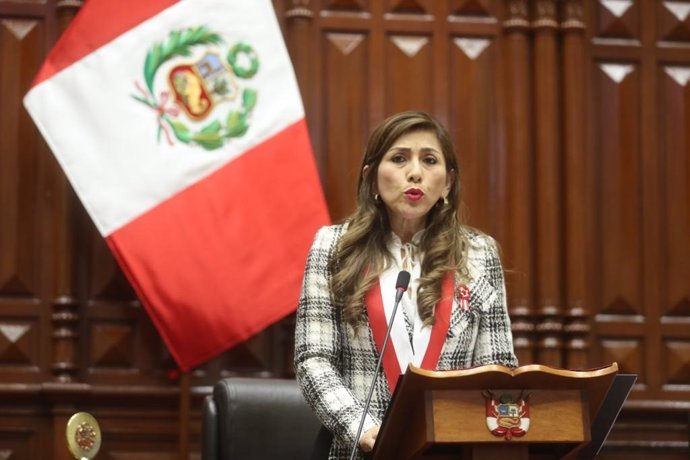 Archivo - La expresidenta del Congreso de Perú, Lady Camones