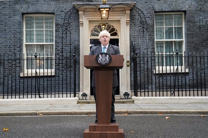 El primer ministro saliente de Reino Unido, Boris Johnson