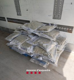 Imatge de la marihuana que transportaven quatre homes al Prat (Barcelona).