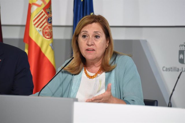 La consejera de Educación, Cultura y Deportes, Rosa Ana Rodríguez, presenta, en el Palacio de Fuensalida, las principales novedades del curso escolar 2022-23.