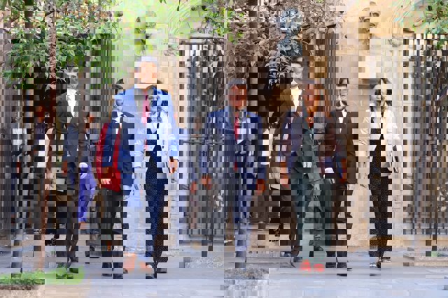 El presidente de la Generalitat, Pere Aragonès, el vicepresidente, Jordi Puigneró, y la consellera de Presidencia, Laura Vilagrà