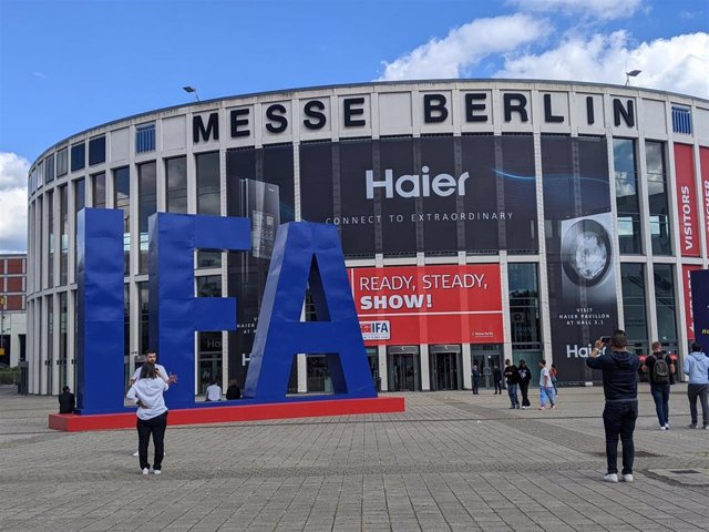 Archivo - Entrada de Messe de Berlín, de la feria de tecnología de consumo y electrónica IFA 2022