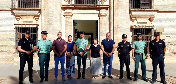 La subdelegada del Gobierno central en Córdoba, Rafaela Valenzuela, en La Carlota con motivo de la Junta Local de Seguridad.