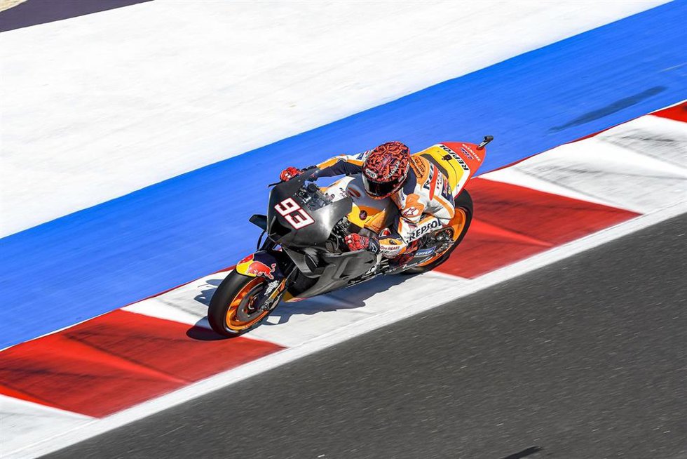 Marc Márquez en el test de Misano