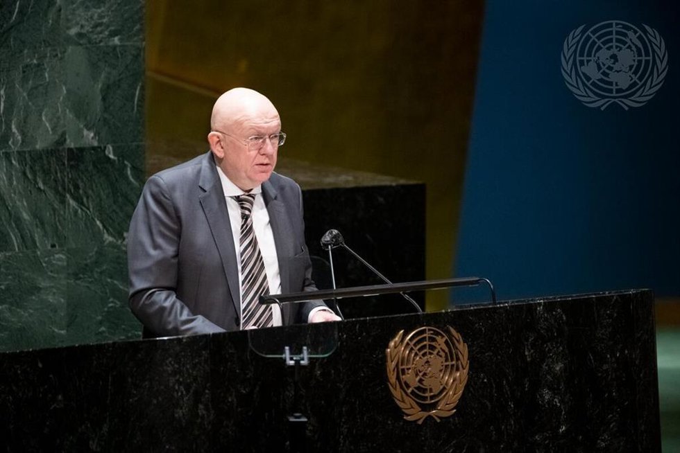 Archivo - El representante permanente de Rusia ante Naciones Unidas, Vasili Nebenzia
