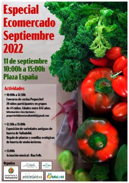 Cartel del Ecomercado que se celebra este domingo en Valladolid.