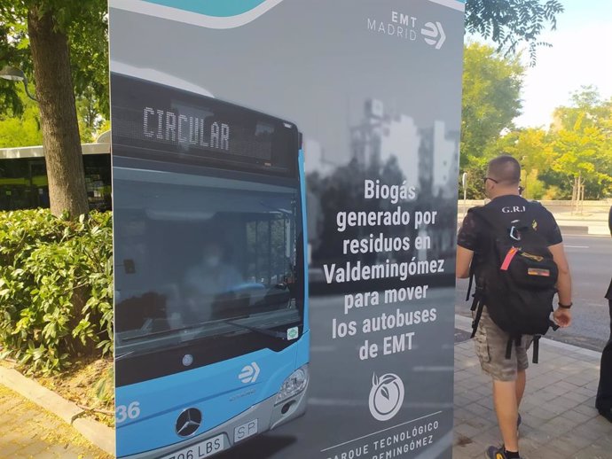 Autobuses con combustible de biometano en Madrid.