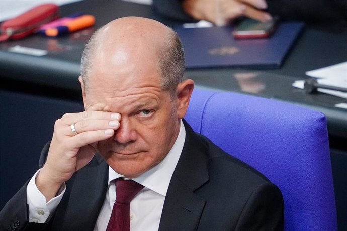 El canciller de Alemania, Olaf Scholz, durante una sesión en el Bundestag