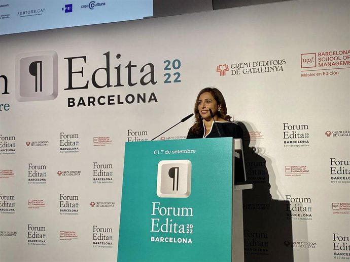 La presidenta de la Unión Internacional de Editores (UIE), Bodour Al Qasimi, en Barcelona