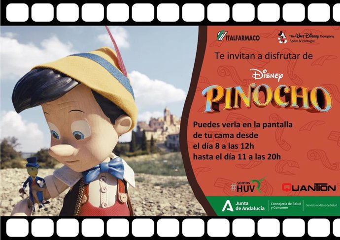 [Medios.Sevilla.Csalud] Estreno De La Nueva Película De Pinocho En Las Pantallas Del Hospital Infantil Del Virgen Del Rocío