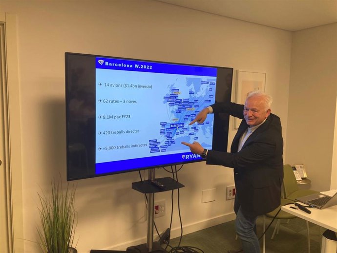 El ceo de Ryanair, Eddie Wilson, este miércoles en Barcelona