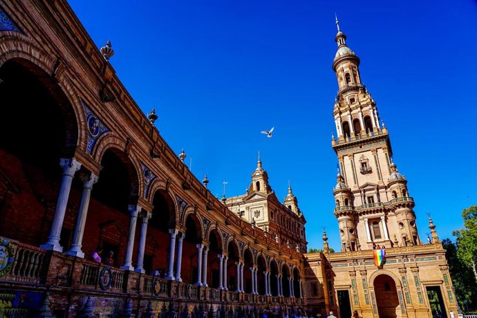 Archivo - Plaza de España de Sevilla.