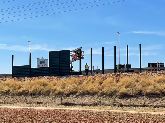 Pantallas antirruido en la autovía del Mar Menor, a la salida de San Javier, para reducir la contaminación acústica