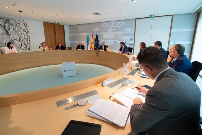O titular do Goberno galego, Alfonso Rueda Valenzuela, preside a reunión do Consello da Xunta. Edificio Administrativo de San Caetano, Santiago de Compostela, 08/09/22.