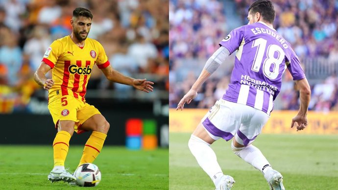 David López (Girona) y Sergio Escudero (Valladolid), en la temporada 2022-2023 de LaLiga Santander.