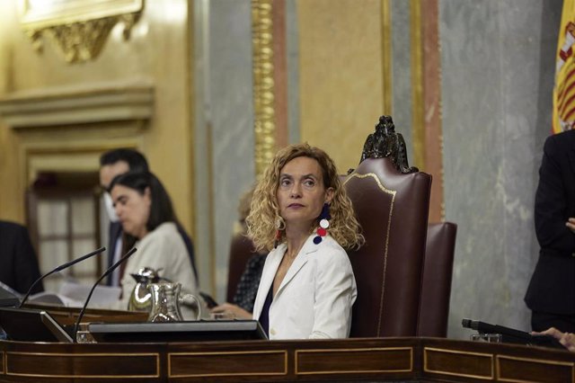 Archivo - La presidenta del Congreso, Meritxell Batet, en una sesión plenaria, en el Congreso de los Diputados, a 30 de junio de 2022, en Madrid (España).