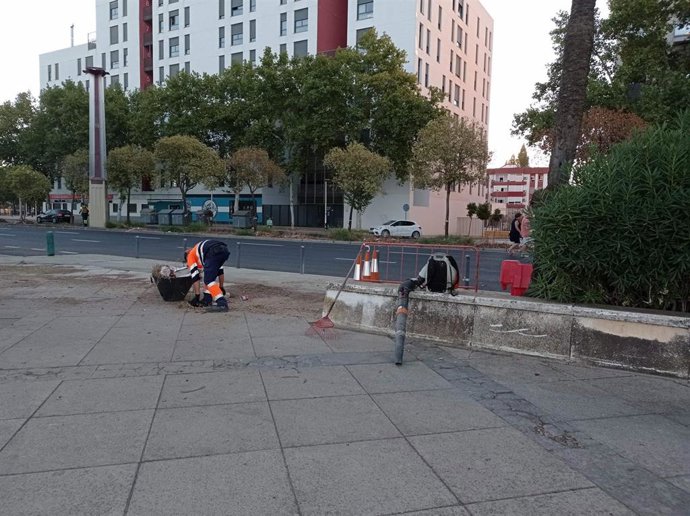 Obras en la avenida Jiménez Becerril