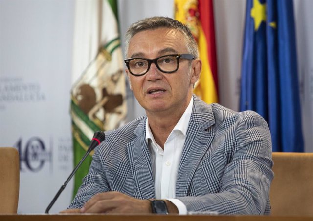 El portavoz del grupo parlamentario Vox, Manuel Gavira