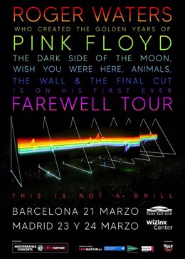 Cartel de la gira de Roger Waters en España en marzo de 2023