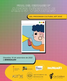 Cartel de la final del certamen de Artes Visuales Art Jove 2022, que se celebra este sábado en Binissalem