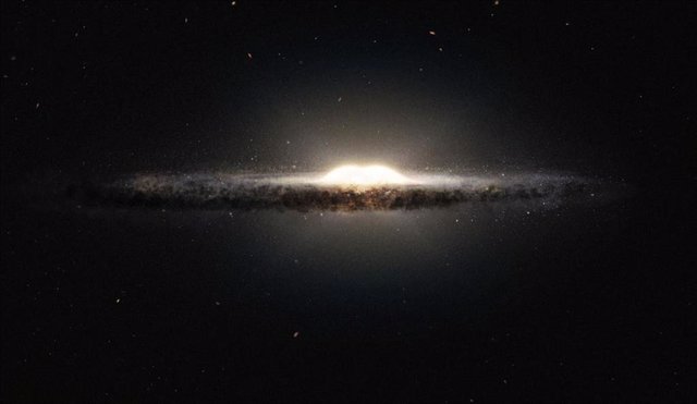 Impresión artística de la protuberancia central de la Vía Láctea