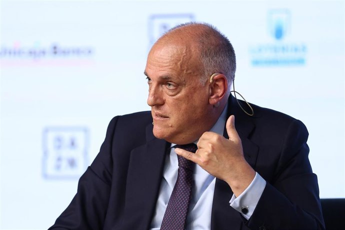 Archivo - El presidente de LaLiga, Javier Tebas, durante un acto