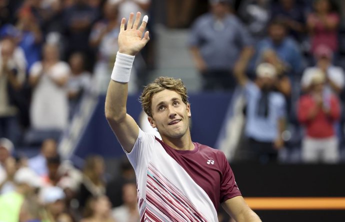 Casper Ruud of Norway celebrates his victory during day 9 of the US Open 2022, 4th Grand Slam tennis tournament of the season on September 6, 2022 at USTA National Tennis Center in New York, United States - Photo Jean Catuffe / DPPI