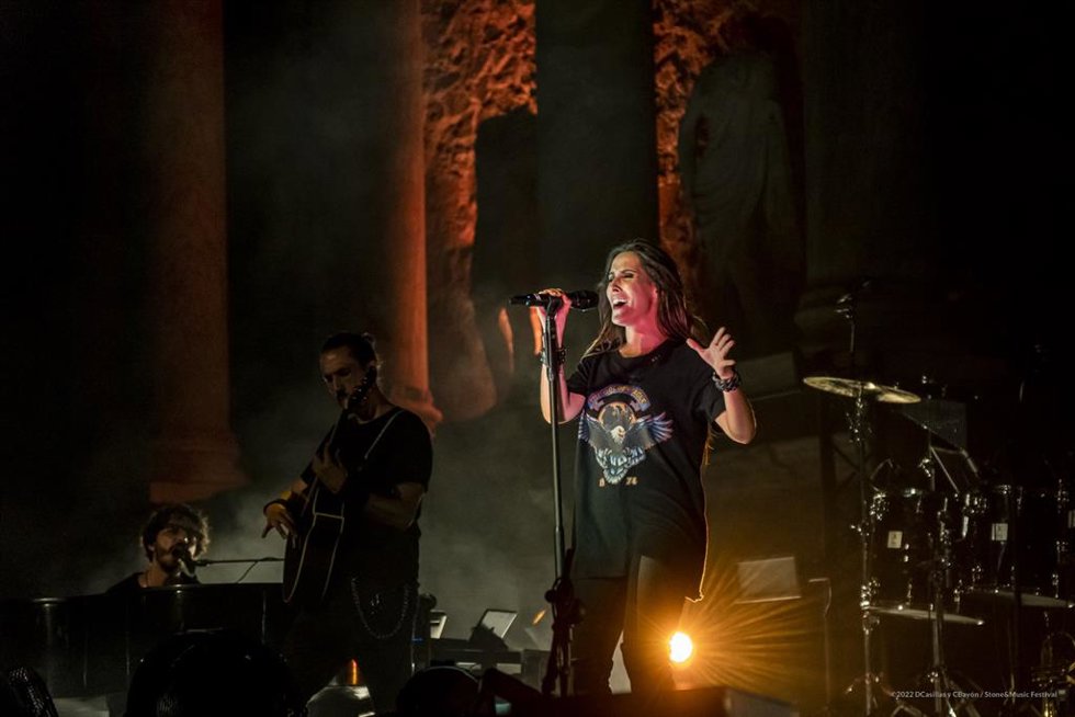 Malú en su concierto en el Teatro Romano de Mérida.