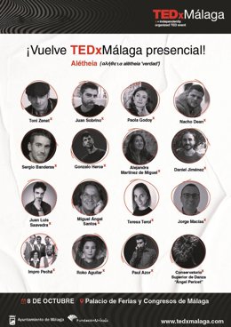 Ponentes y artistas desvelarán sus ideas en TEDxMálaga el 8 de octubre
