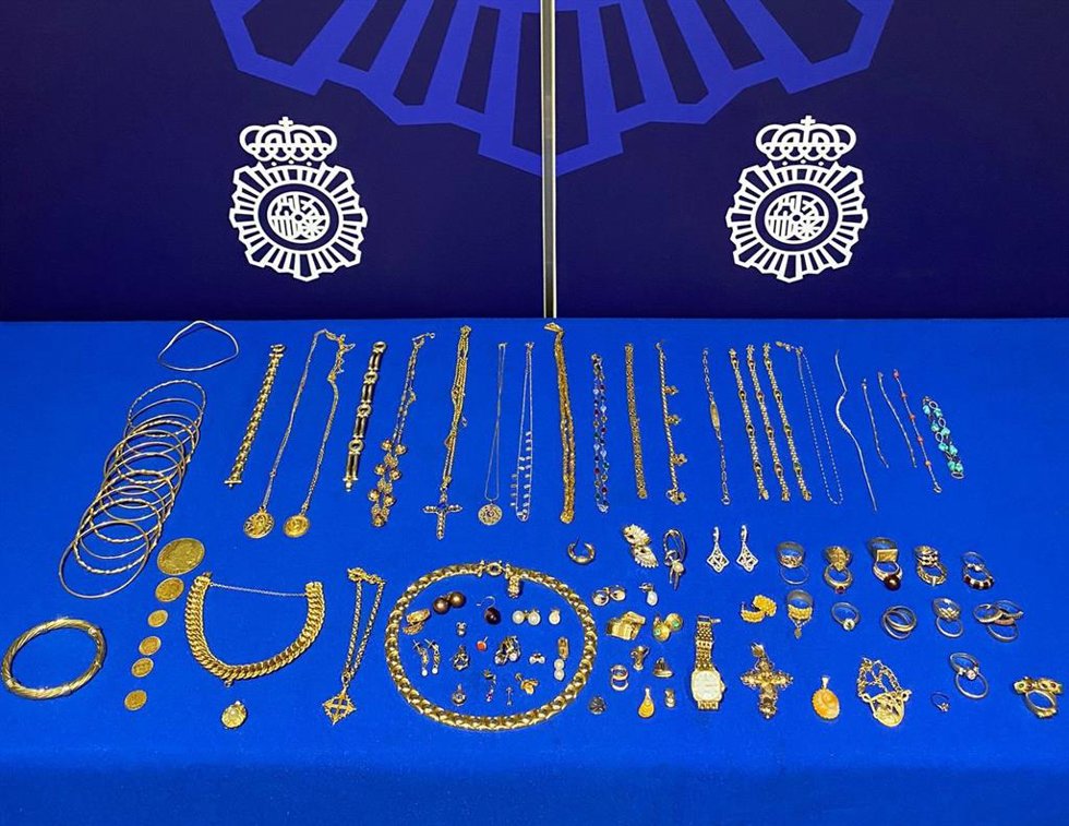 Joyas recuperadas por la Policía Nacional