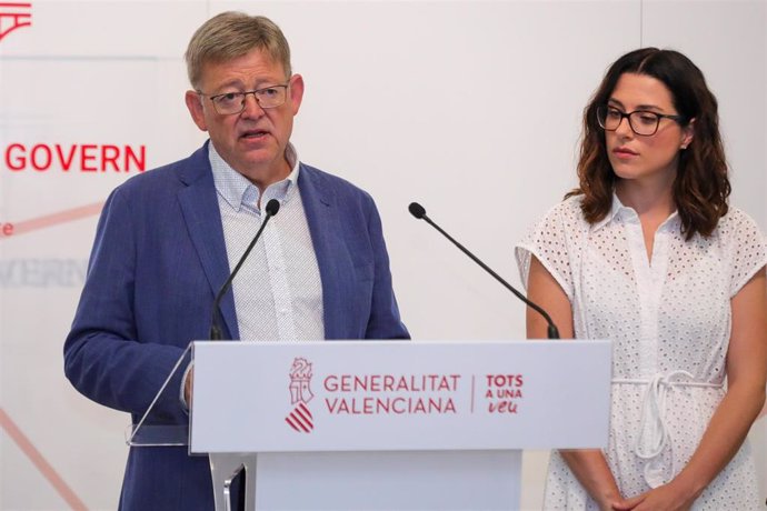 El president de la Generalitat, Ximo Puig, durante la rueda de prensa en la que se han presentado las conclusiones del Seminari de Govern - Estiu 2022