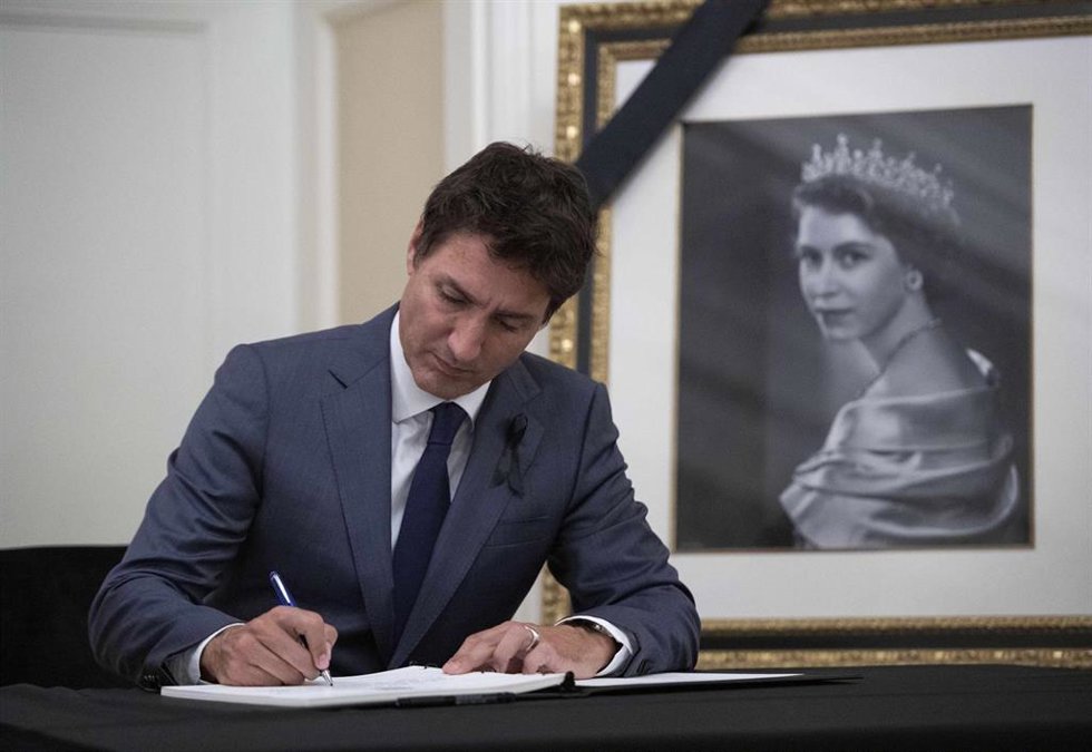 El primer ministro de Canadá, Justin Trudeau, tras la muerte de la reina Isabel II