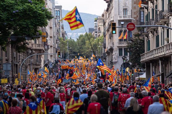 Archivo - Manifestación de la Diada en Barcelona convocada por la ANC de 2021.