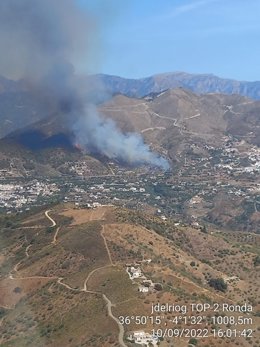 Controlado el incendio forestal en Canillas de Albaida