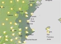 Cielos despejados, mínimas sin cambios y máximas en ligero ascenso este domingo en la Comunitat Valenciana