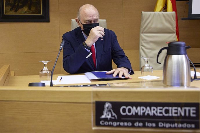 Archivo - L'exministre de l'Interior Jorge Fernández Díaz en la comissió d'investigació de l''operació Kitchen' del Congrés dels Diputats