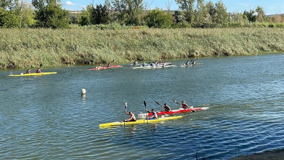 Competición del Campeonato de España de Piragüismo de Ríos y Travesías 2022 celebrado en Talavera