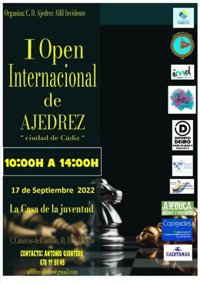 El CD Ajedrez Alfil Invidente de Cádiz celebra el 17 de septiembre el I Open Internacional de Ajedrez