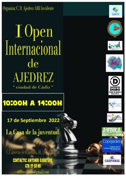 Cartel del I Open Internacional de Ajedrez Ciudad de Cádiz