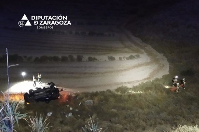 Accidente de circulación en la A-222, en Belchite.