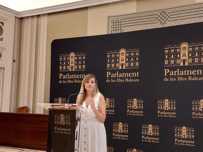 La coordinadora autonómica de Cs Baleares y portavoz parlamentaria del grupo liberal, Patricia Guasp, en rueda de prensa.