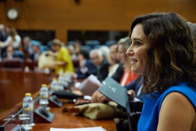 La presidenta de la Comunidad de Madrid, Isabel Díaz Ayuso, durante el debate del Estado de la Región, en la Asamblea de Madrid