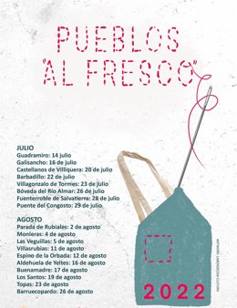 Cartel promocional de los talleres de bordado en la provincia de Salamanca.