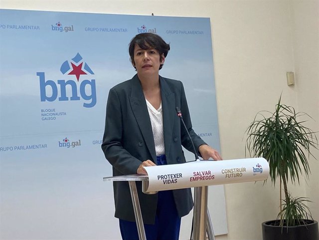 La portavoz nacional del BNG, Ana Pontón, en rueda de prensa.