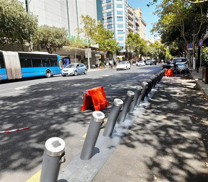 Estación de BiciPalma instalada entre calle Aragón y Nuredduna.