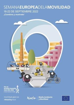 Cartel de la Semana Europea de la Movilidad de Gijón