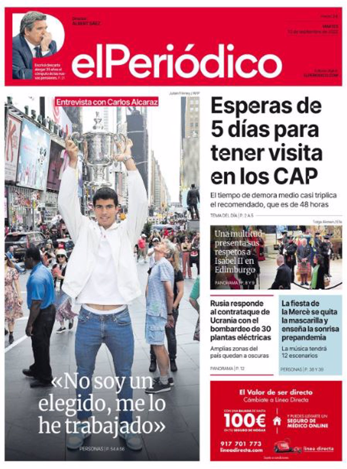 Las Portadas De Los Periódicos Del Martes 13 De Septiembre