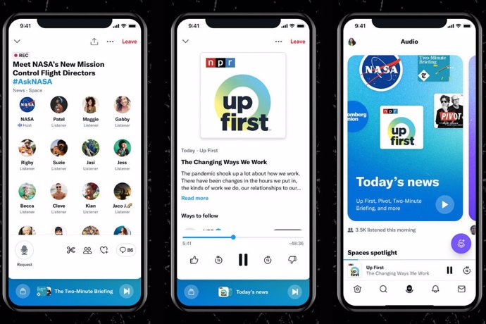 La nueva funcionalidad Podcasts llega a la renovada pestaña Spaces de Twitter Blue.