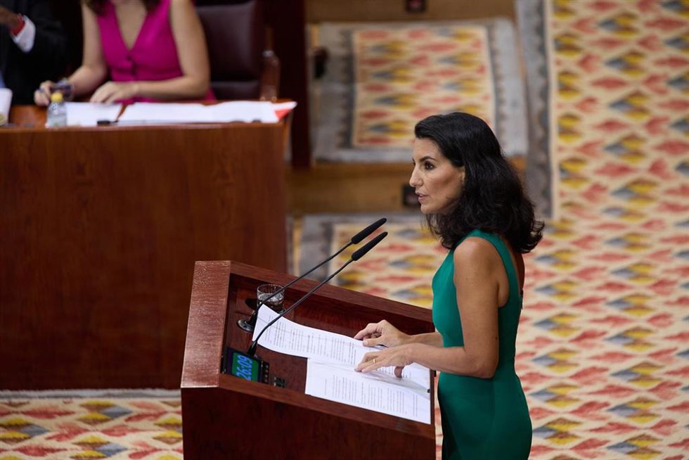 La portavoz de Vox en la Asamblea de Madrid, Rocío Monasterio, interviene durante la segunda jornada del debate del Estado de la Región
